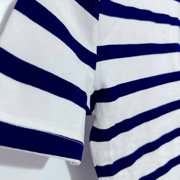 Zara White and navy blue stripped crop top - Picture 2 of 4